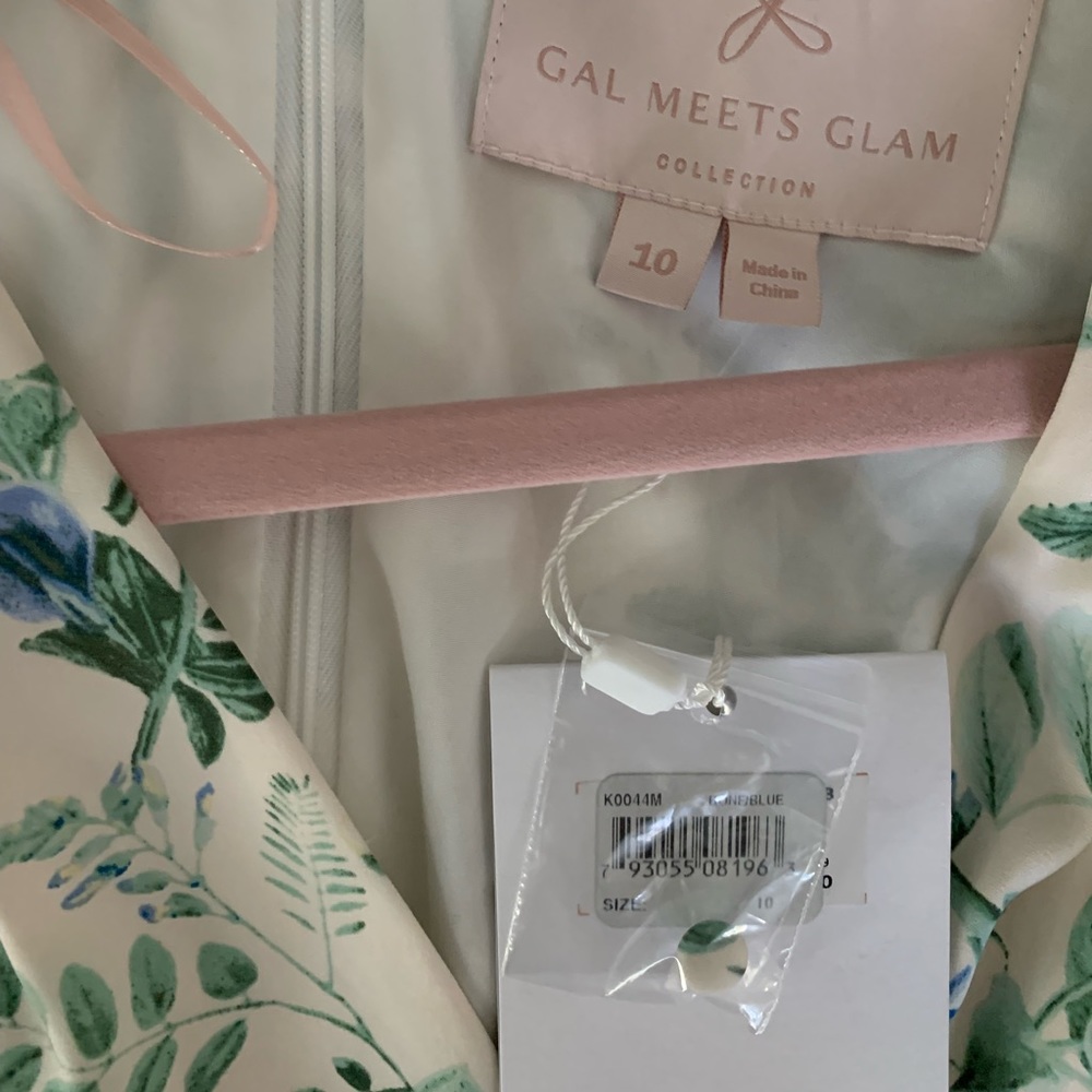 Gal Meets Glam Lauren Green Blue Cream Long Dress - Picture 4 of 5